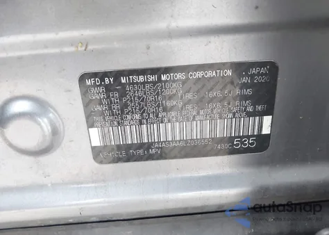 2022 Mitsubishi Eclipse Cross z USA, uszkodzony, nr VIN JA4J4UA86NZ036552